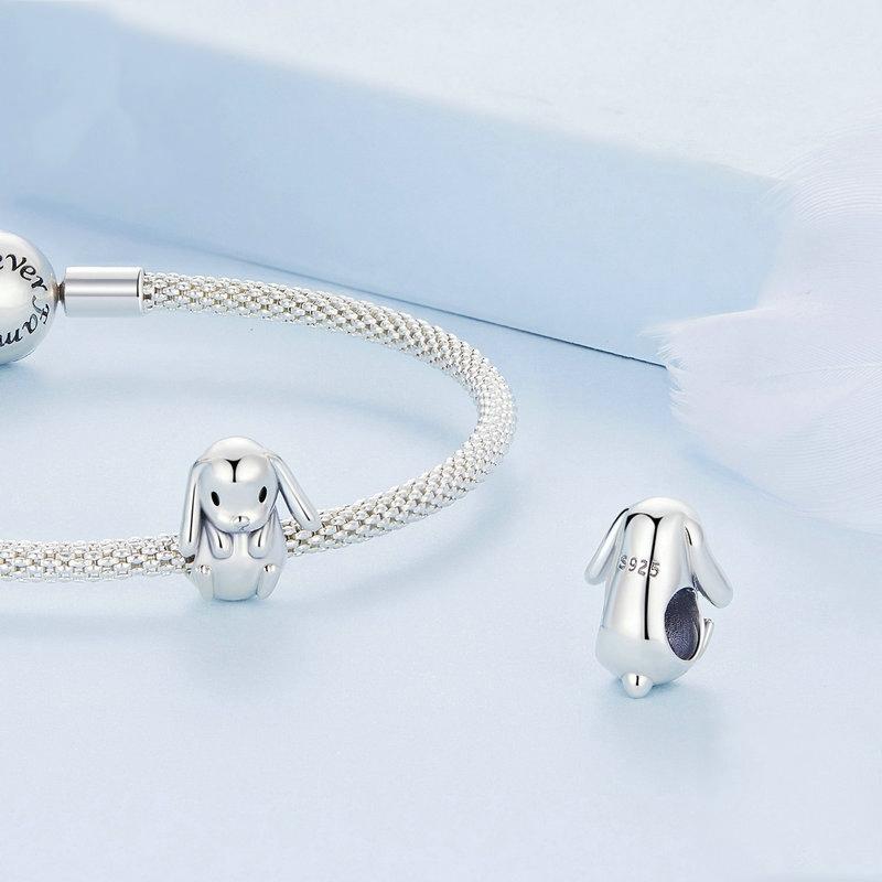 925 Sterling Silver Adorable Lop Rabbit Bracelet 4