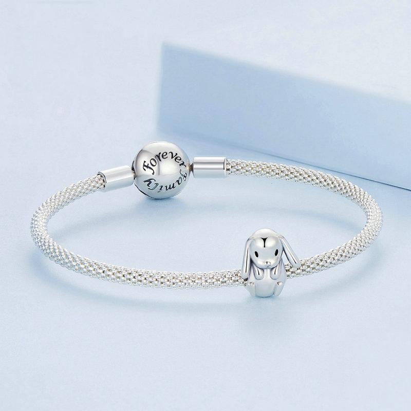 925 Sterling Silver Adorable Lop Rabbit Bracelet 5