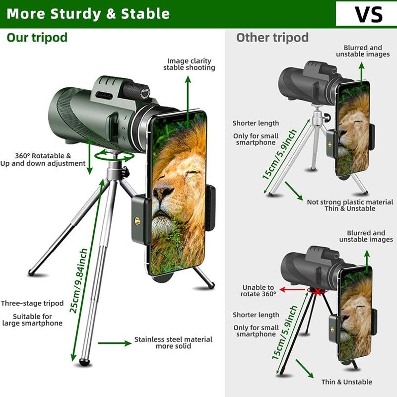 High Power Hd Monocular With Night Vision - 40X60 4