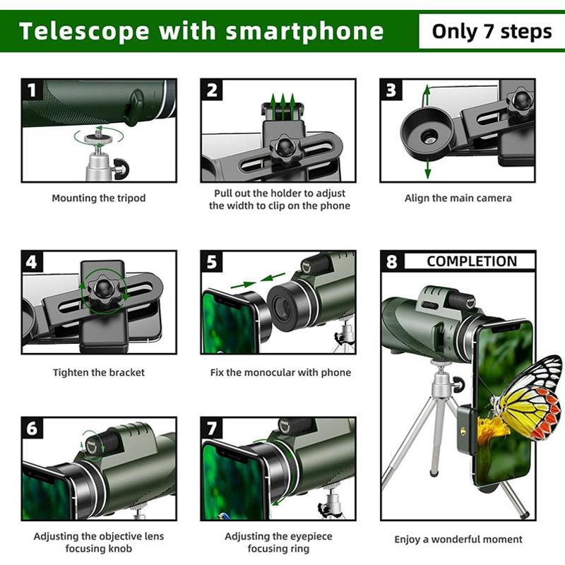 High Power Hd Monocular With Night Vision - 40X60 5