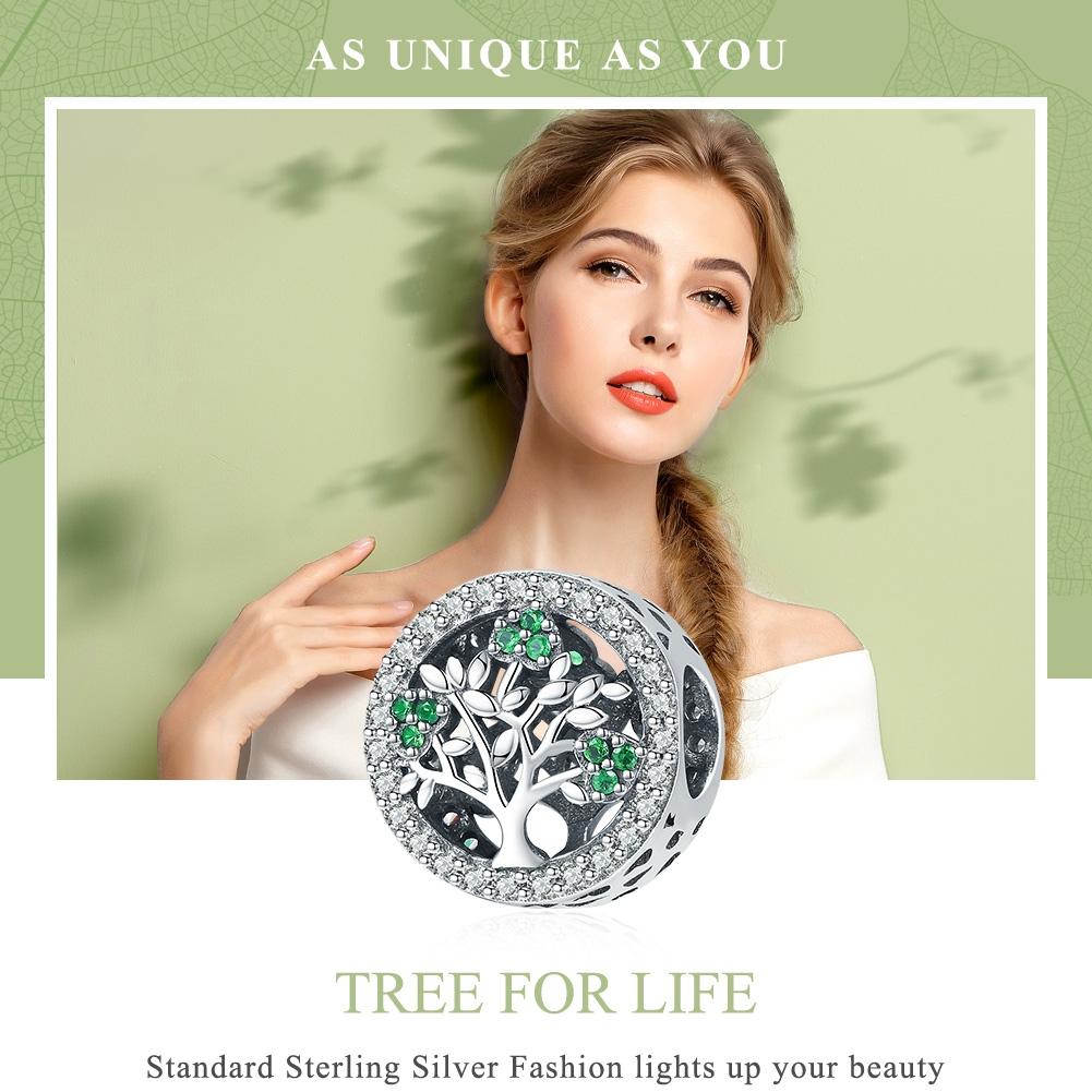 925 Sterling Silver Tree Of Life Diamond Pendant Bead Accessory Style - Bead 4