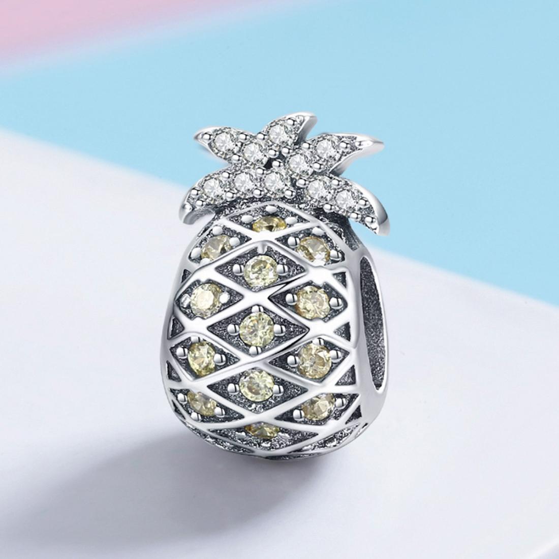 925 Sterling Silver Summer Pineapple Beads For Bracelet Or Necklace Diy Style - Bead 3