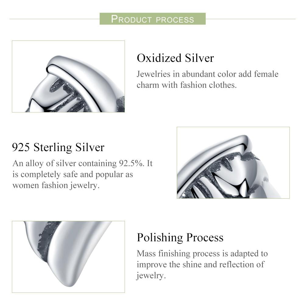 925 Sterling Silver Angel Wing Beads For Diy Bracelets Style - Bead 5