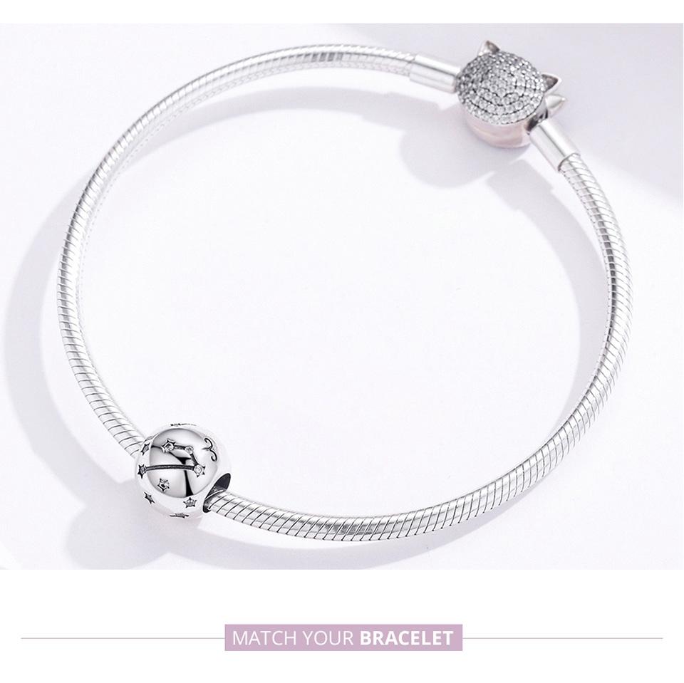 925 Sterling Silver Diy Zodiac Bracelet Beads Constellation Accessories Aries Style - Aries 7