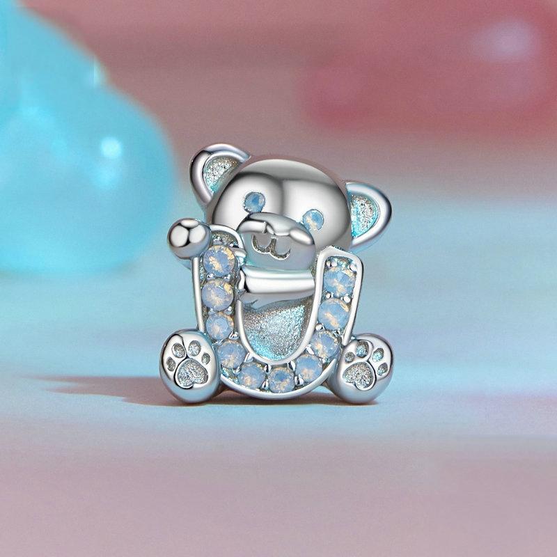 925 Sterling Silver Valentine'S Day Bear Beads 3