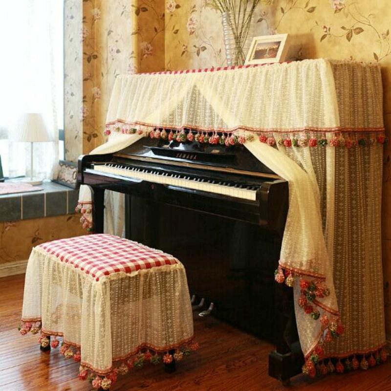 Lace Embroidered Piano Dust Cover - 150x35x110cm 5