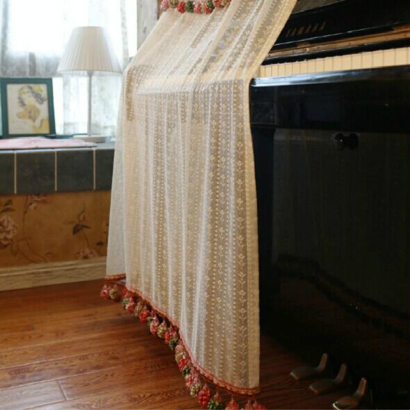 Lace Embroidered Piano Dust Cover - 150x35x110cm 6