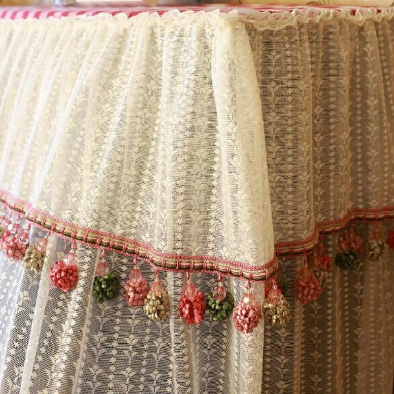 Lace Embroidered Piano Dust Cover - 150x35x110cm 7