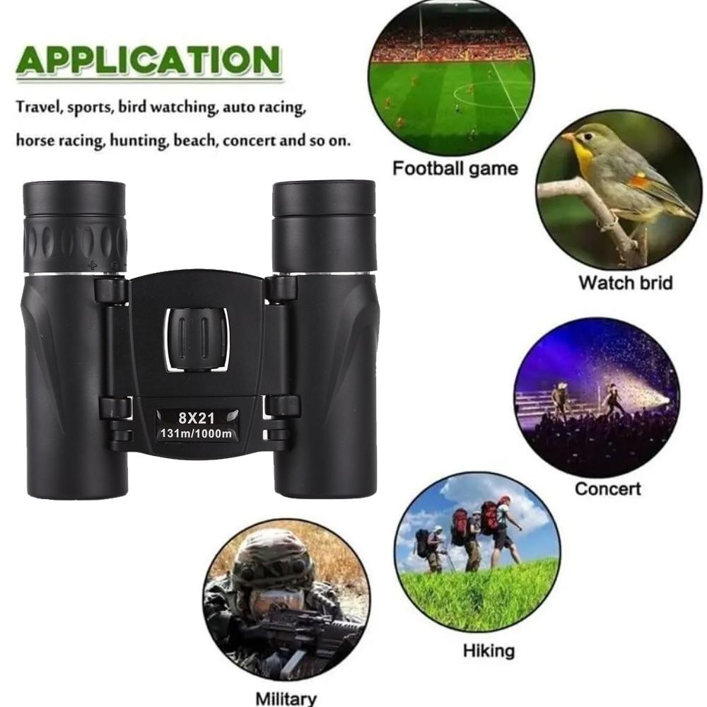 High-power Mini Binoculars for Low-light Night Vision 8x21 7
