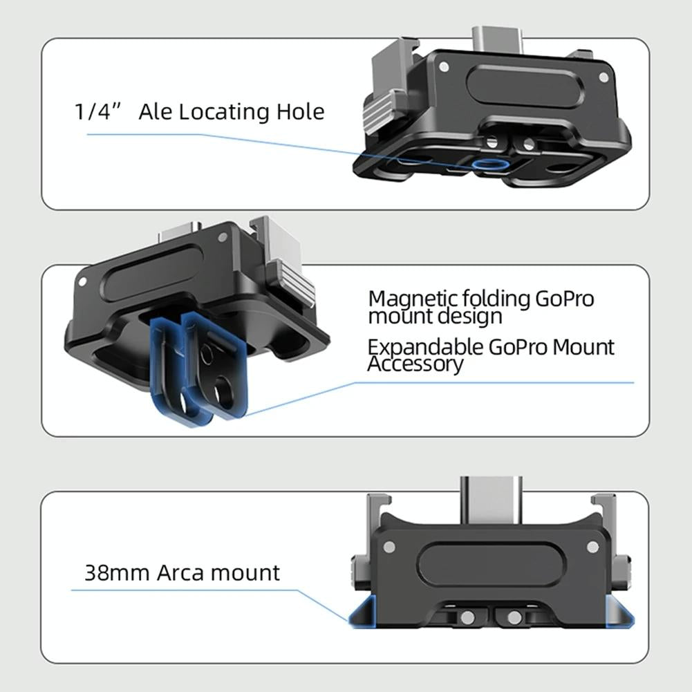 Quick Release Mount Adapter For Dji Osmo Pocket 3 Camera 1 / 4 Inch Hole - Only Base 7