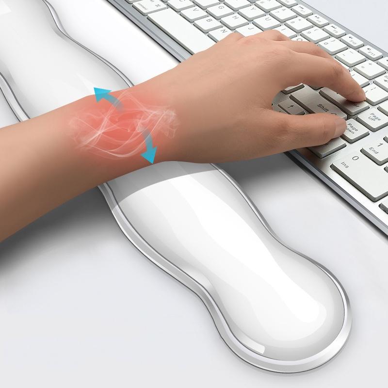 Large Green Silicone Keyboard Wrist Rest & Mouse Pad - Small Transparent 4