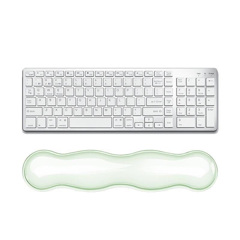 Large Green Silicone Keyboard Wrist Rest & Mouse Pad - Small Transparent 12