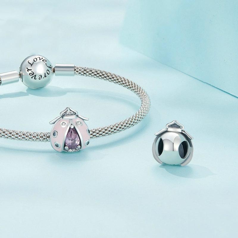 925 Sterling Silver Ladybug Bracelet With Beads 4