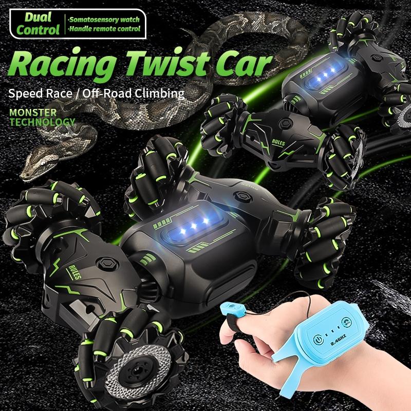 Twist Stunt Car with 2.4g Remote Control - Dual Control - Orange / Green 5
