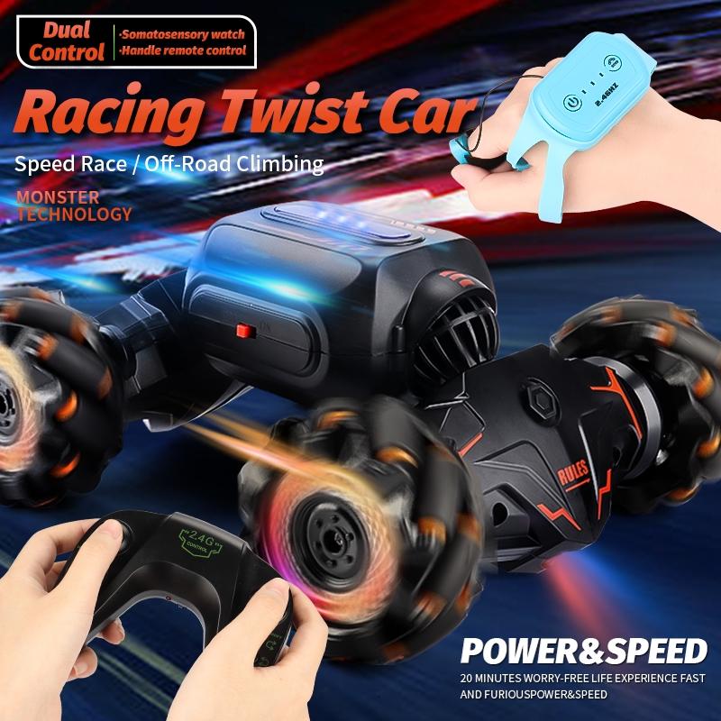 Twist Stunt Car with 2.4g Remote Control - Dual Control - Orange / Green 6