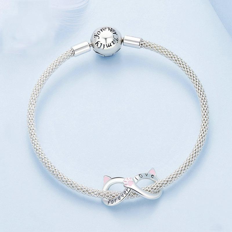 925 Sterling Silver Infinity Cat Bracelet Bsc748 5