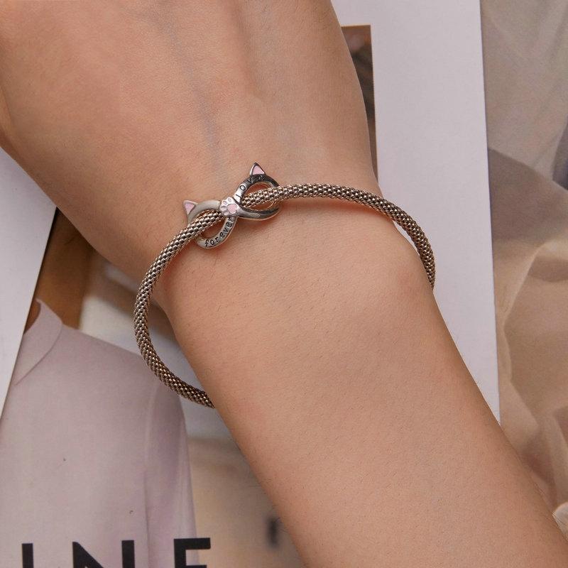 925 Sterling Silver Infinity Cat Bracelet Bsc748 6