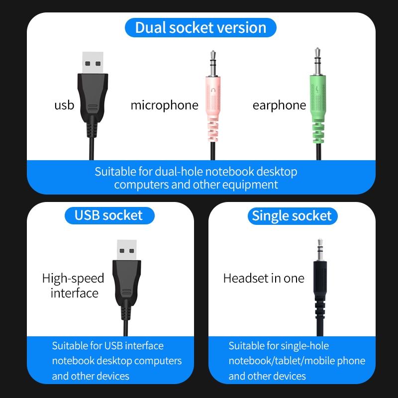 Rgb Wired Headset 3.5Mm Single Plug Luminous 8
