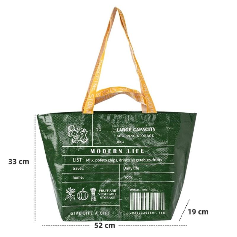 Eco Friendly Large Capacity Folding Shopping Bag Beige - Large Green 13