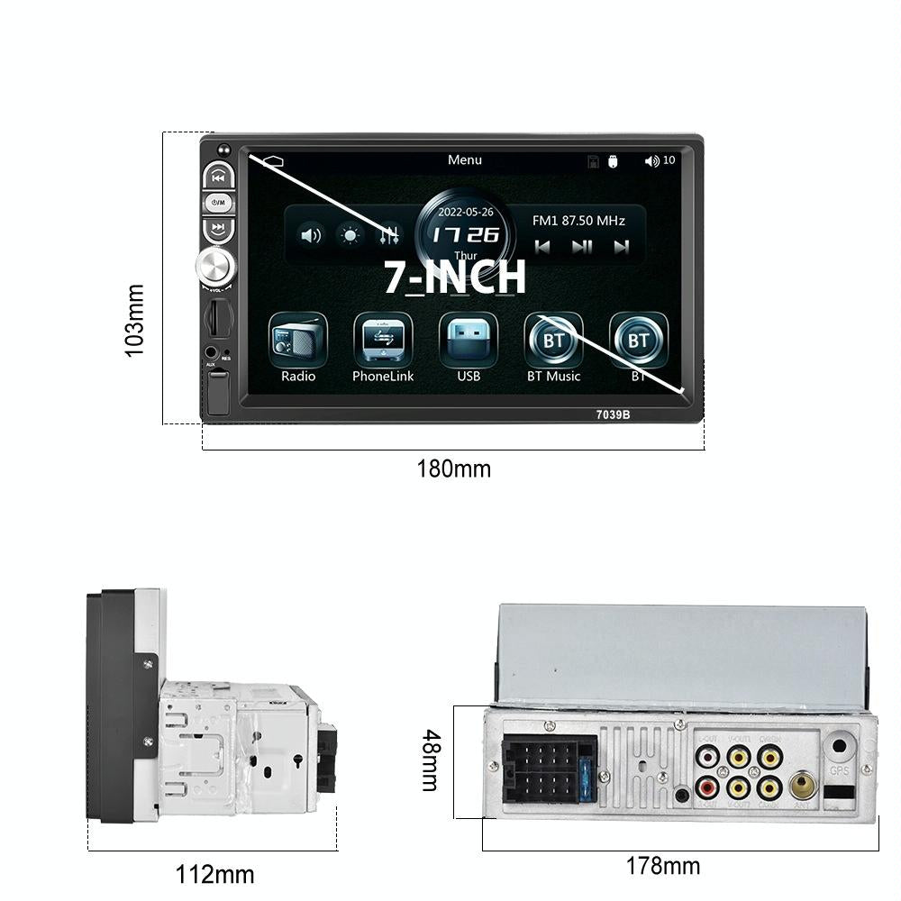 7 Inch Mp5 Bluetooth Carplay Player With Reversing Image - Universal Wired Integration 3