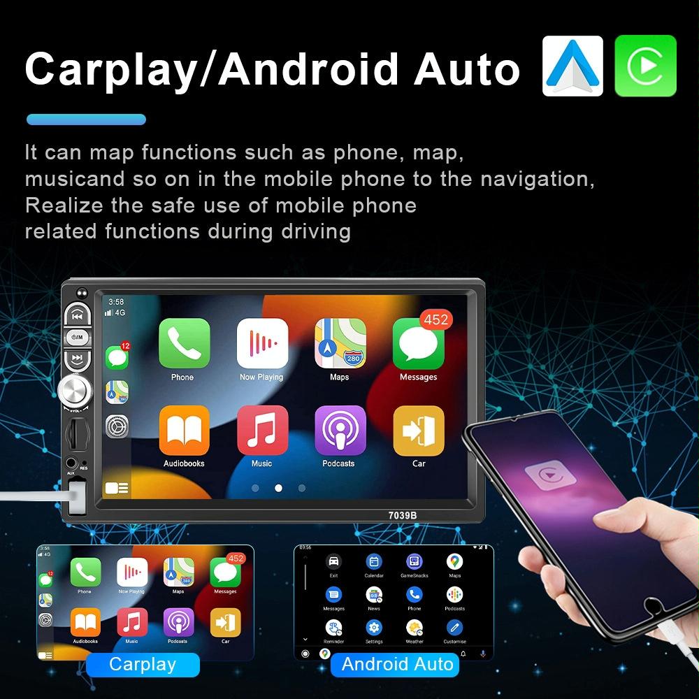 7 Inch Mp5 Bluetooth Carplay Player With Reversing Image - Universal Wired Integration 7