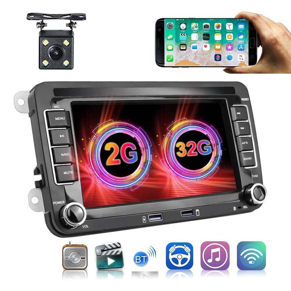 7 Inch Android Car Multimedia Player With Navigation & Bluetooth 2 + 32G - Standard + 4Lights Camera - Fits Volkswagen 3