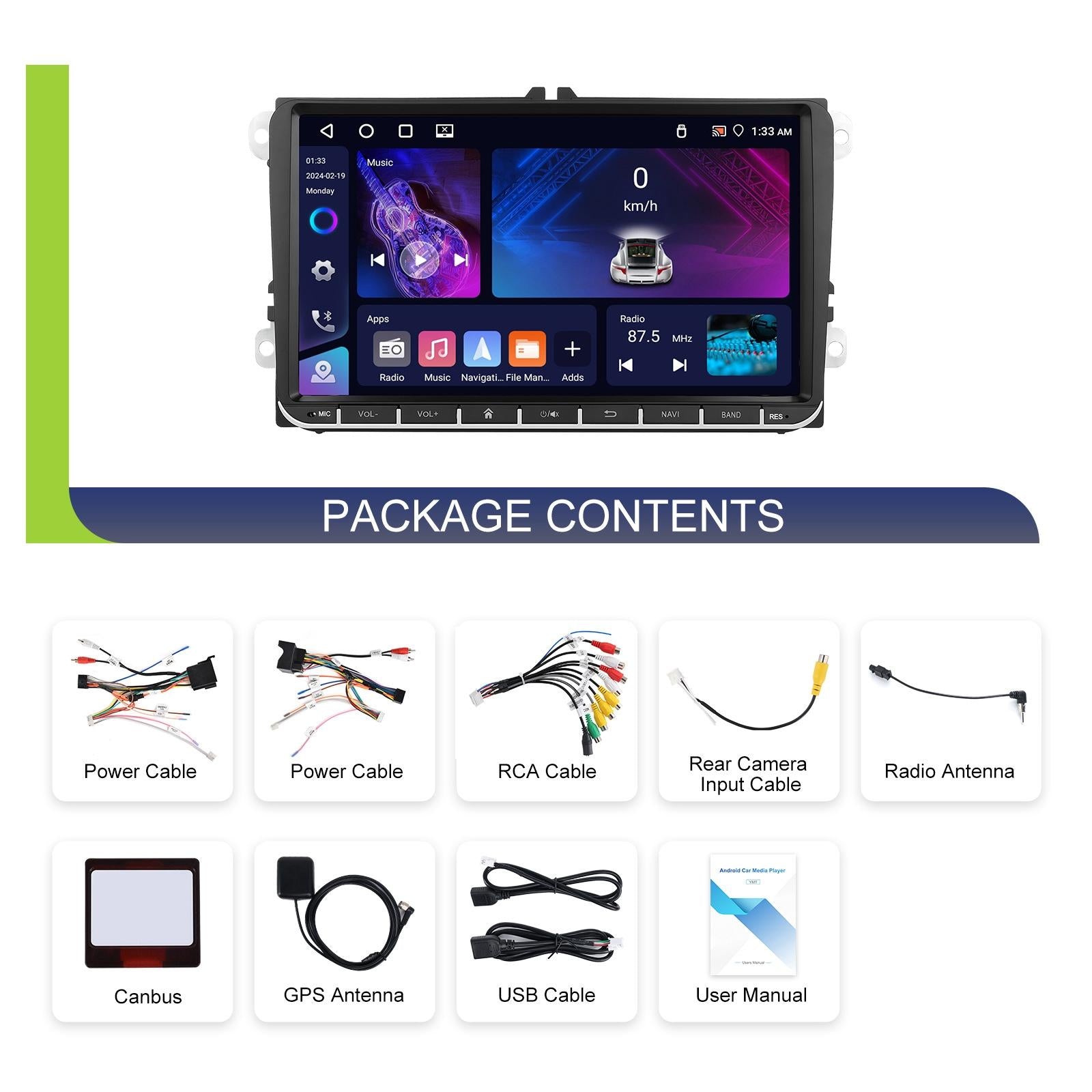 Android 13 Multimedia Player For Vw - 4 + 64G - 9-Inch 9
