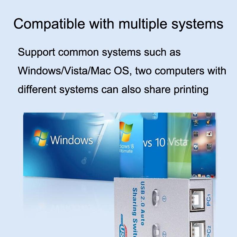 2-In-1 Usb Switcher Manual Print Sharer Black 6
