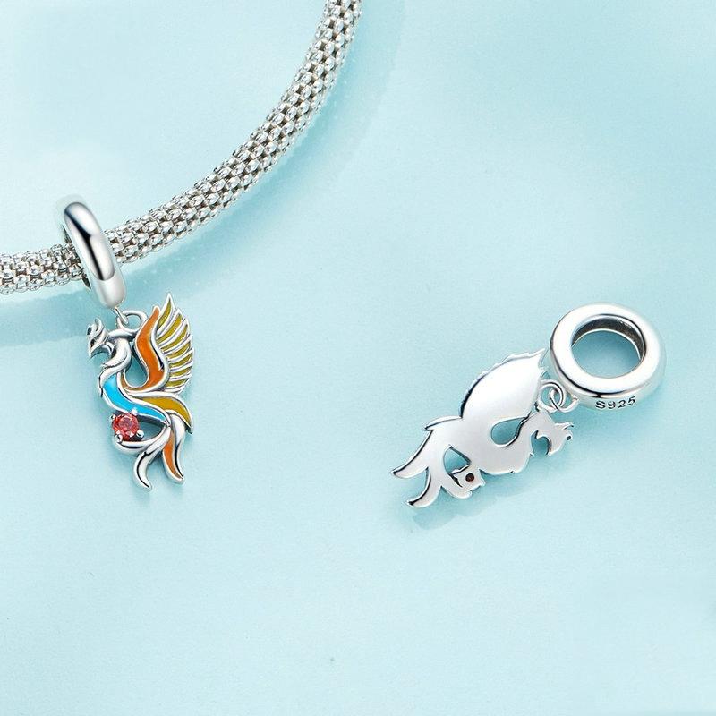925 Sterling Silver Phoenix Bracelet With Zircon Pendant 3