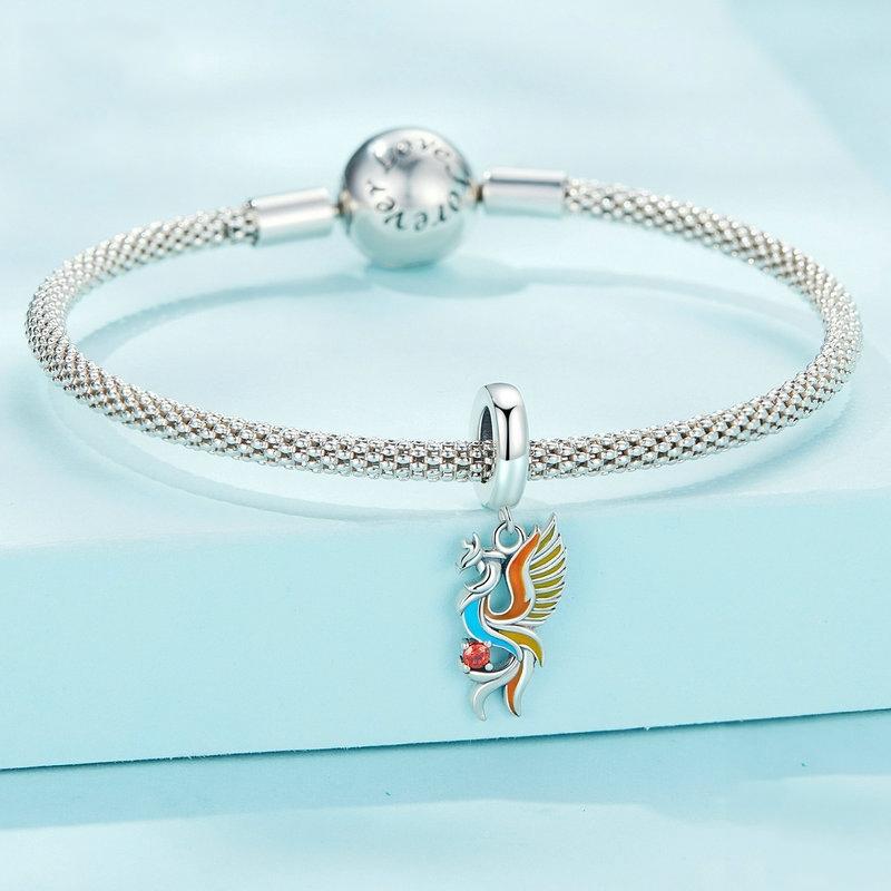 925 Sterling Silver Phoenix Bracelet With Zircon Pendant 4