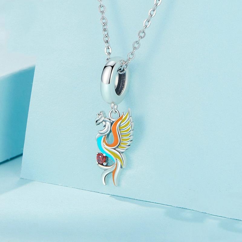 925 Sterling Silver Phoenix Bracelet With Zircon Pendant 5
