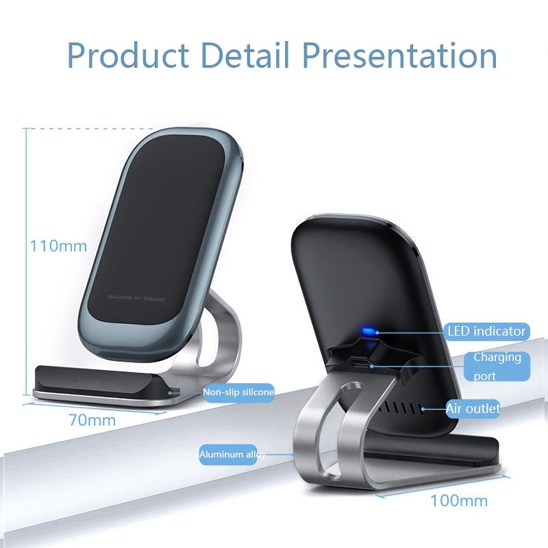 15W Multifunctional Wireless Charger With Stand Black 3