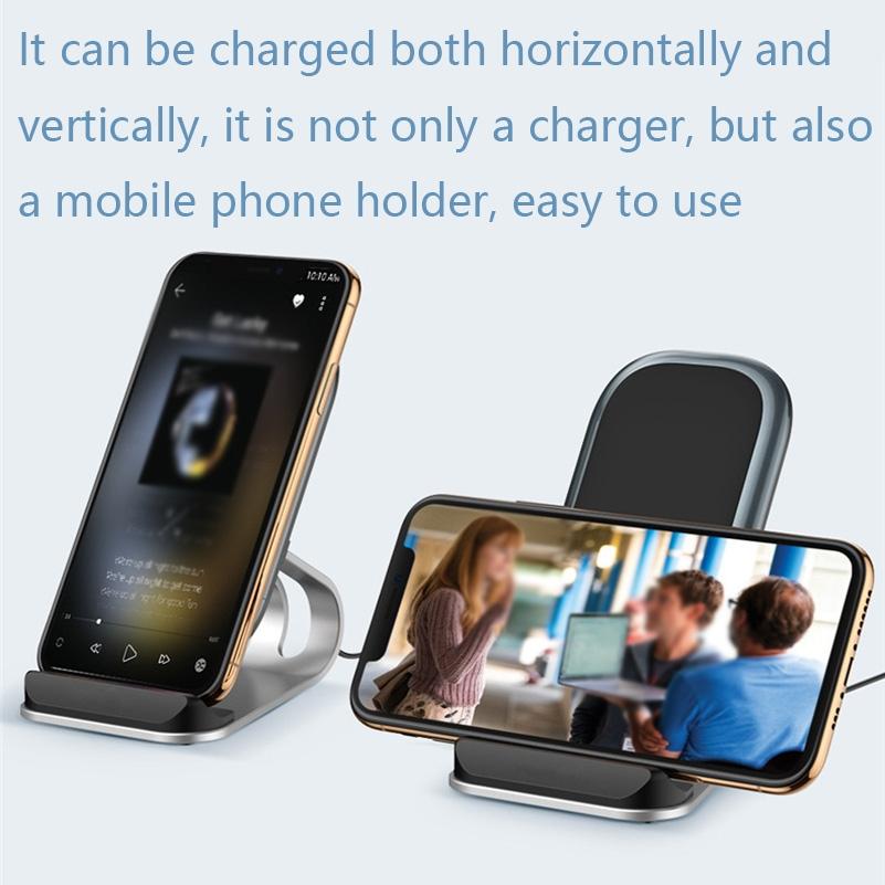 15W Multifunctional Wireless Charger With Stand Black 5