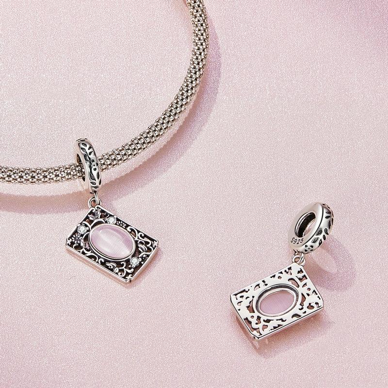 925 Sterling Silver Zircon Square Tag Bracelet In 3