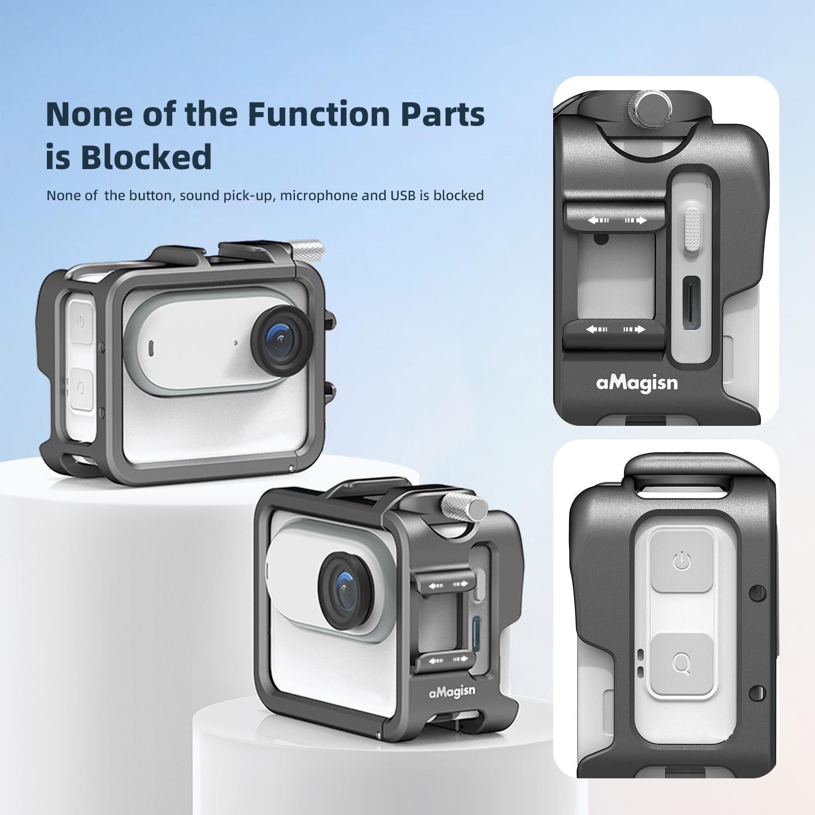 Amagisn Metal Rabbit Cage Protection for Insta360 Go 3 - Bezel Accessories 7