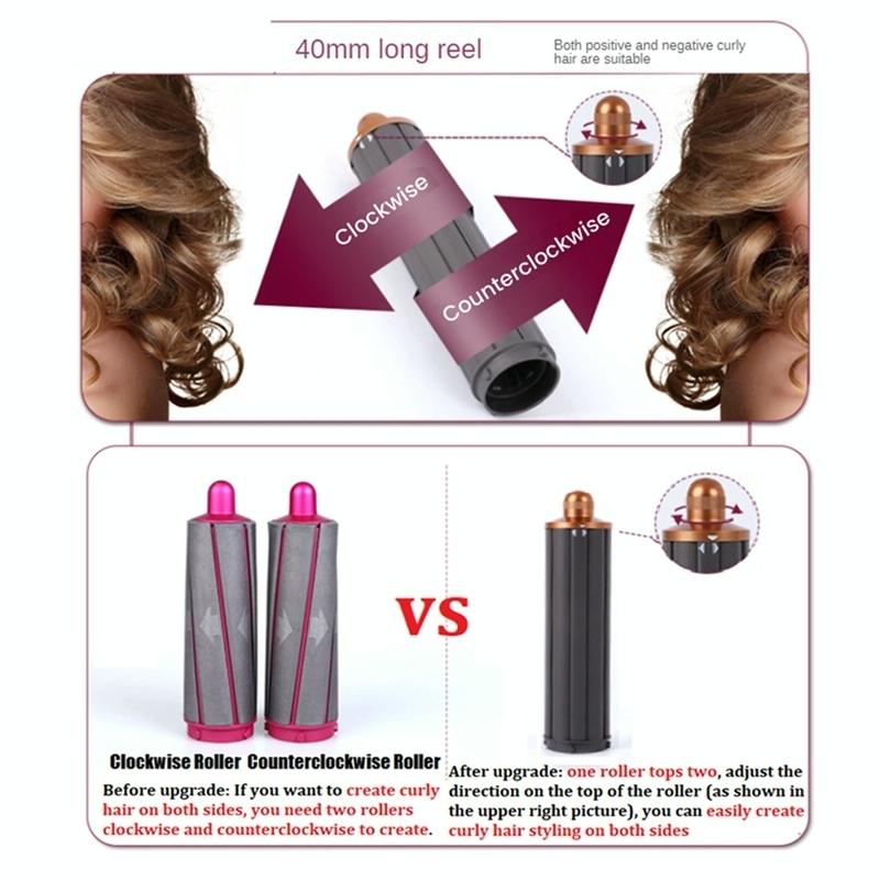 Enhanced Long Curling Nozzle for Dyson Airwrap Hair Dryer - Rose Red 7