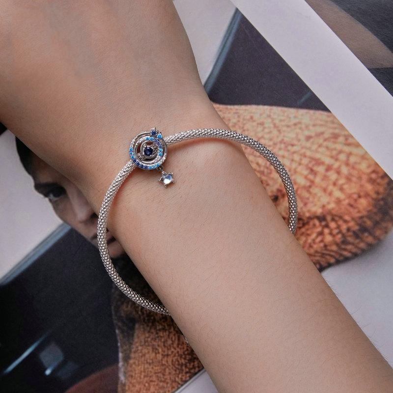 925 Sterling Silver Interstellar Zircon Bracelet In 6