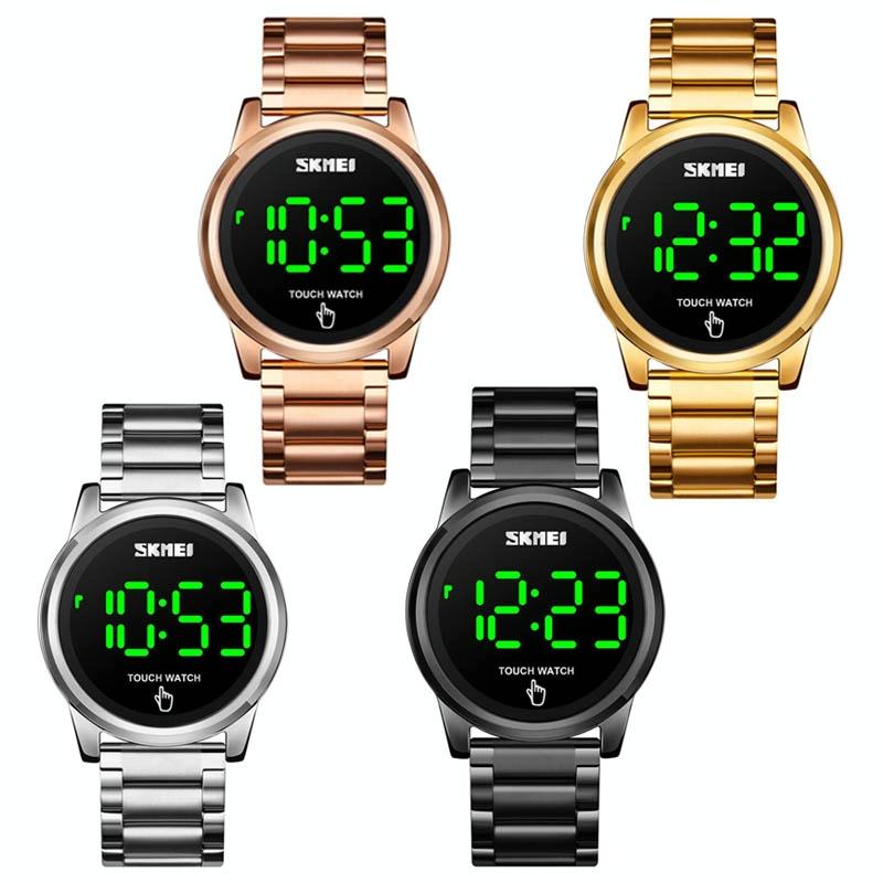 Men Electronic Sports Watch - Versatile Steel Belt Rose Gold 3