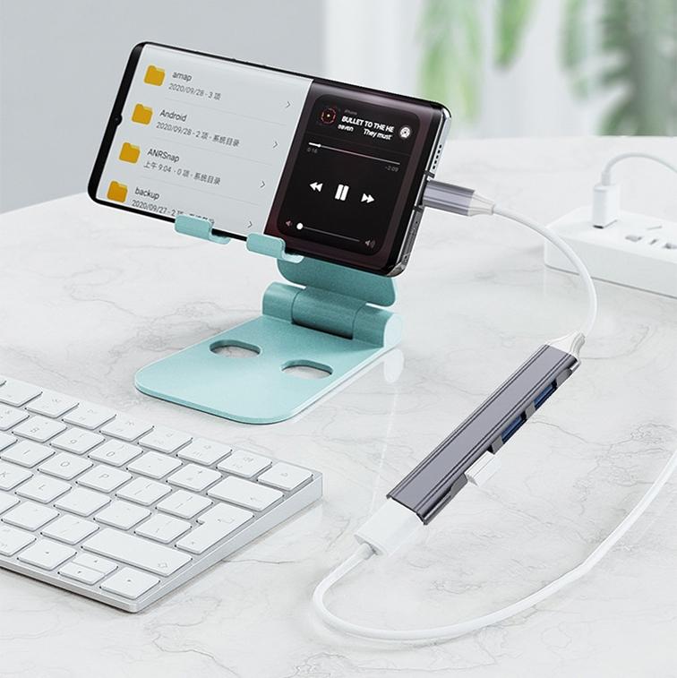 4-In-1 Mini Docking Station Type-C / Usb-C 3.0 Silver 8