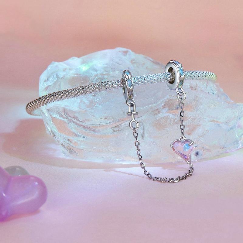 925 Sterling Silver Love Safety Chain For Diy Beading 5