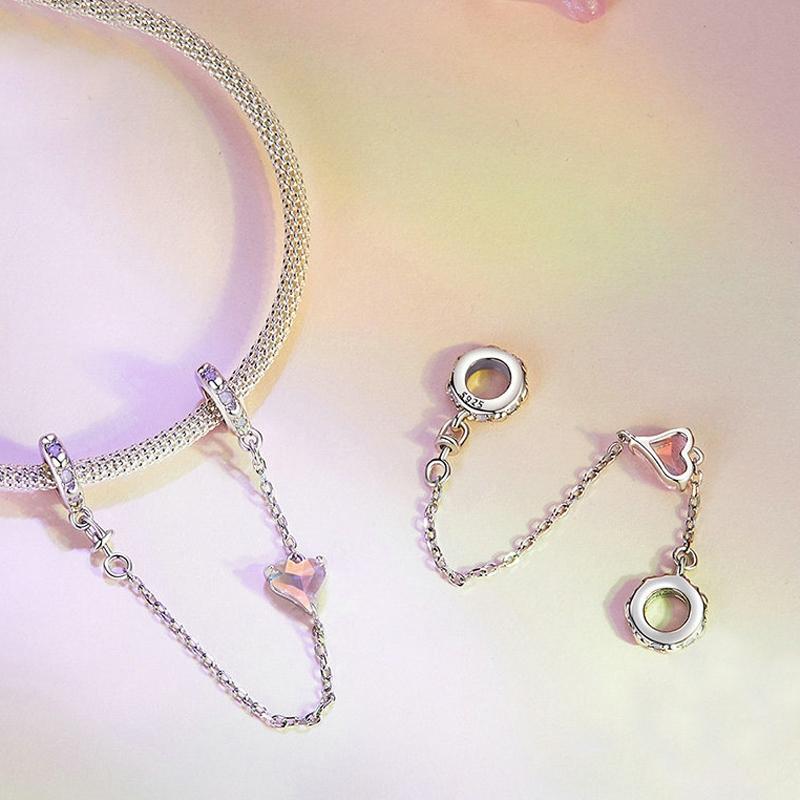 925 Sterling Silver Love Safety Chain For Diy Beading 6