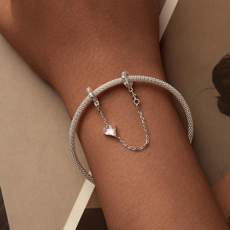 925 Sterling Silver Love Safety Chain For Diy Beading 7