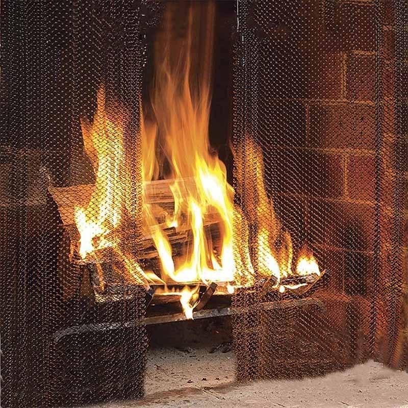 61x45.7cm Metal Mesh Fireplace Screen - Prevent Sparks 8