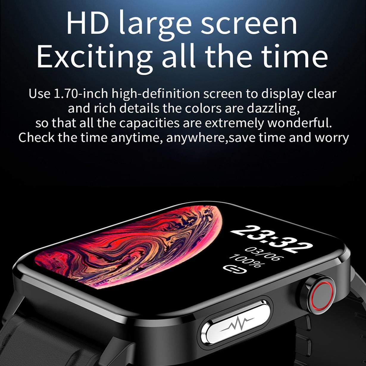1.7 Inch Smart Bluetooth Watch With Heart Rate Monitor Blue 6