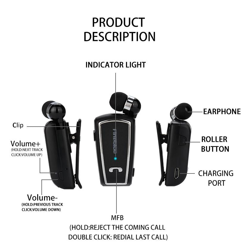 Mini Wireless Bluetooth Earphone - Black 5