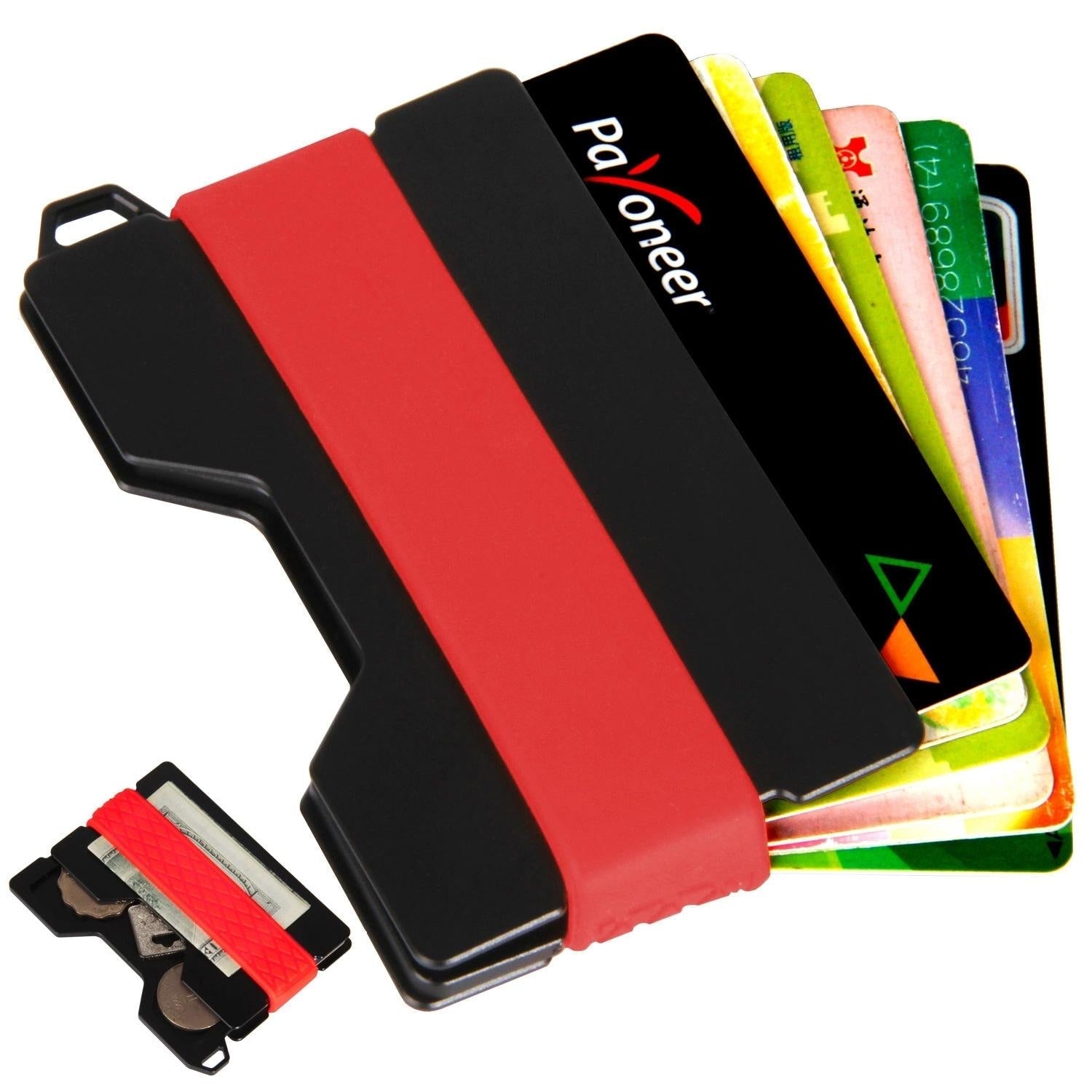 Rfid Card Holder & Edc Wallet Anti Theft Aluminum Alloy Red 3