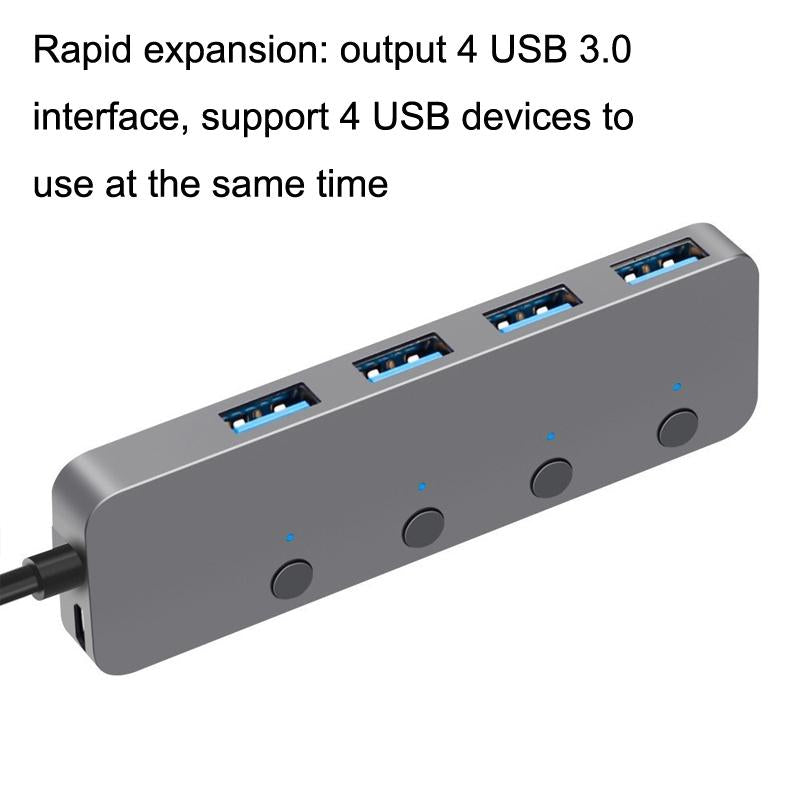 Usb 3.0 4-Port Type-C Aluminum Alloy Hub 30Cm Cable 4