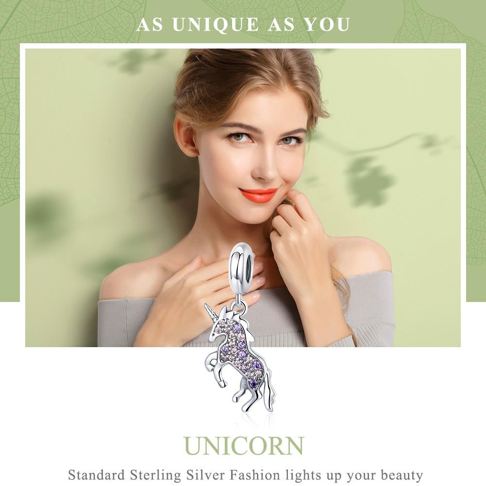 925 Sterling Silver Diy Unicorn Beaded Bracelet & Necklace Set Pendant Beads Style - Bead 4