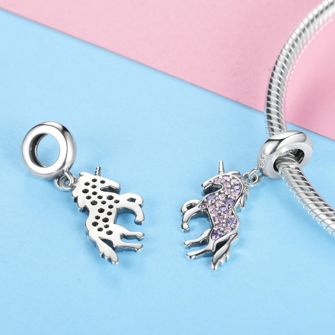 925 Sterling Silver Diy Unicorn Beaded Bracelet & Necklace Set Pendant Beads Style - Bead 6