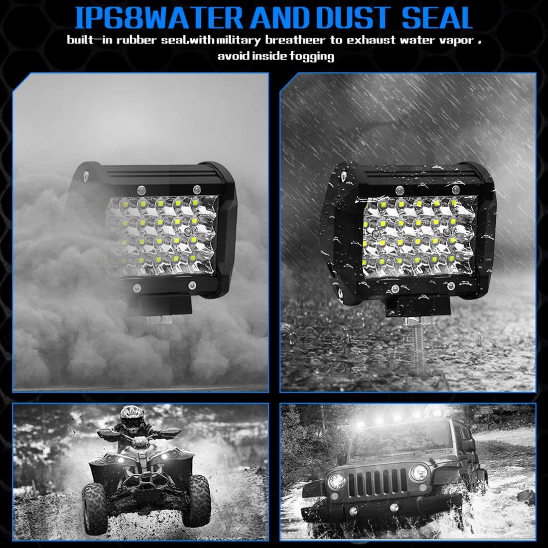 4 Inch 18W 1800Lm 4 Row Led Strip Light Working Refit Off - Road Vehicle Lamp Roof Strip Light 8